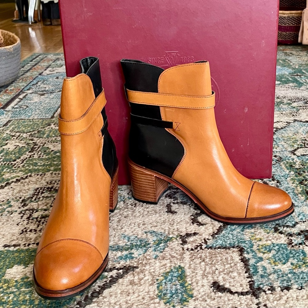 Wolverine Tan and Black Ankle Boots